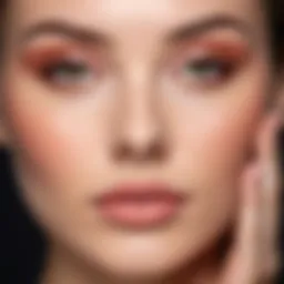 Applying blush on a round face