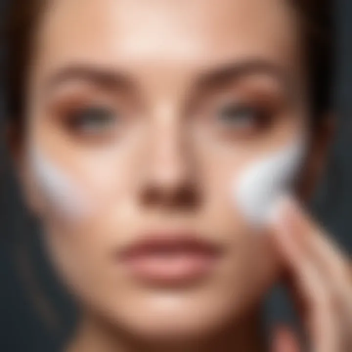 User applying enzyme powder on the face