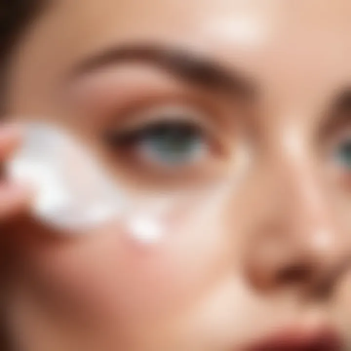 Close-up of a person applying eye patches