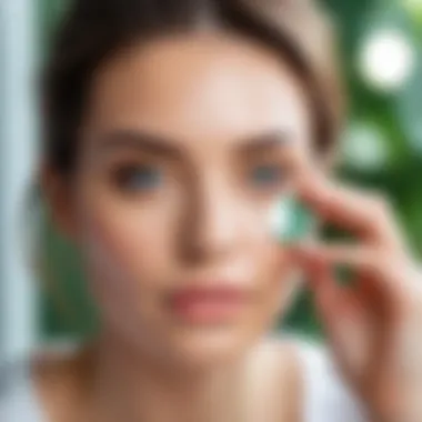 A Moment of Self-Care Person applying eye patches in a serene setting