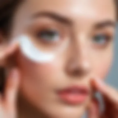 Applying Eye Patches Application of eye patches on the under-eye area