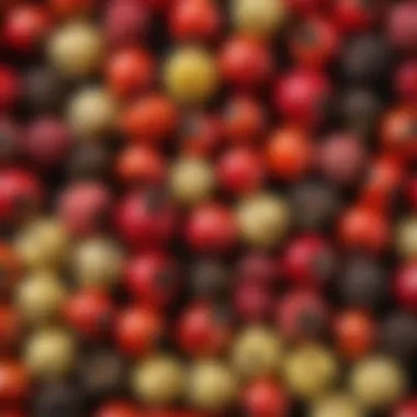 Intricate Textures of Peppercorns A close-up of peppercorns showcasing their intricate textures.