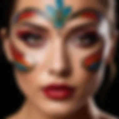 Culturally Inspired Face Painting A creative face painting design inspired by cultural elements