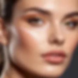 Elegant application of highlighter on cheekbones