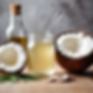 Coconut Oil in Natural Beauty Products An array of beauty products featuring coconut oil