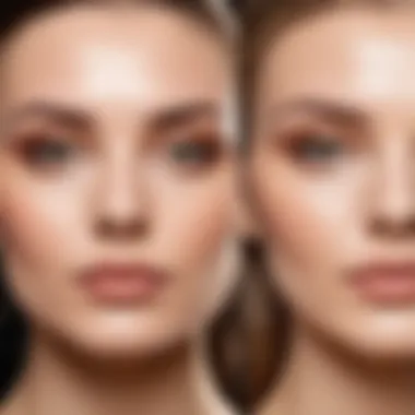 Visible Transformation with Makeup Primer Before and after comparison showcasing the effects of primer