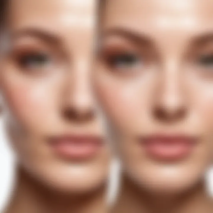Before and after application of hydrogel patches illustrating their effectiveness.