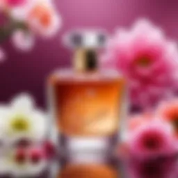 Elegant perfume bottle with floral design