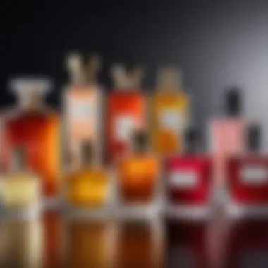 Icons of Fragrance: A Collection An array of popular perfume bottles showcasing iconic brands