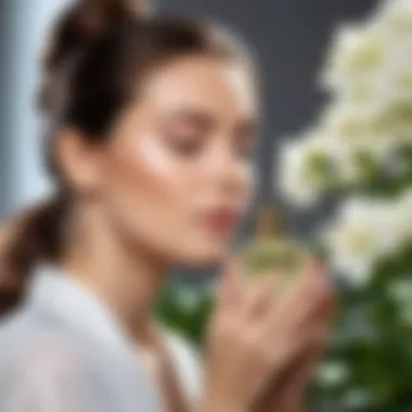 The Art of Scent: A Personal Journey A serene setting with a woman enjoying her favorite fragrance