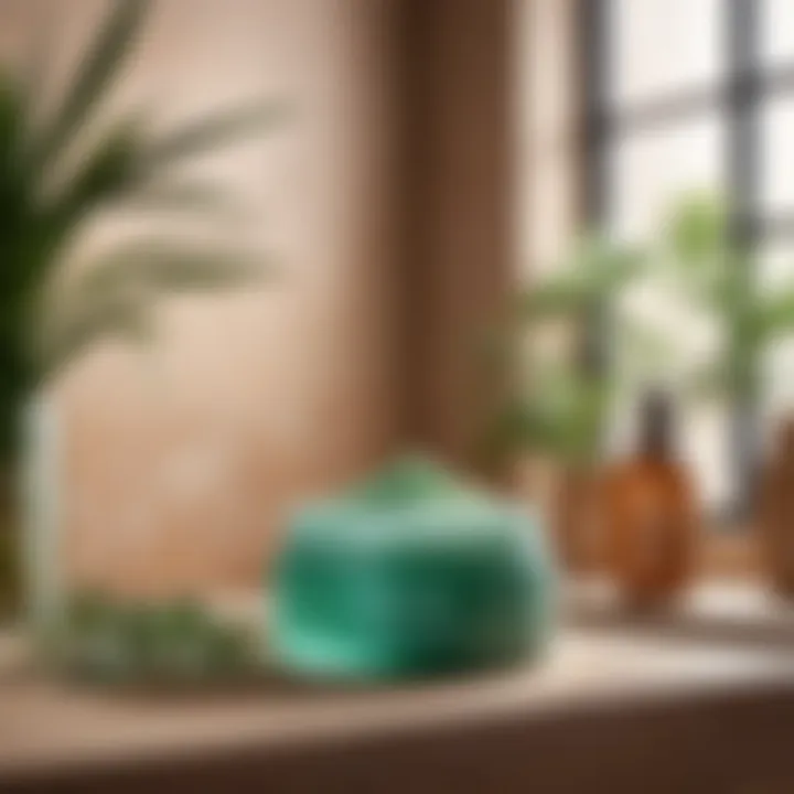 Aesthetic presentation of Biothal scrub in a serene bathroom setting