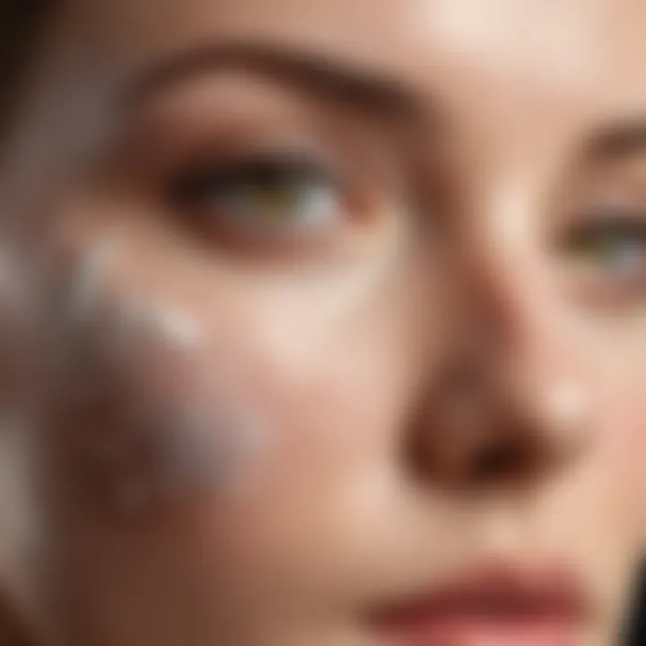 Close-up of skin benefiting from Biothal scrub application