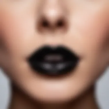 The Allure of Black Lipstick A close-up of black lipstick showcasing its glossy finish.