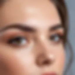 Close-up of well-groomed eyebrows after a permanent makeup procedure