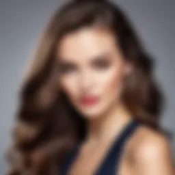Elegant long hair styled with a round brush