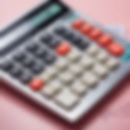A calculator displaying complex financial calculations.