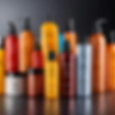 An array of hair care products specifically formulated for combination hair, elegantly arranged for visual appeal.