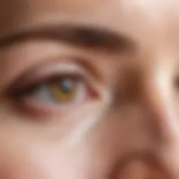 Close-up of dry skin around the eyes