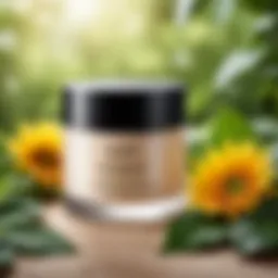 A luxurious CC cream jar surrounded by botanical ingredients