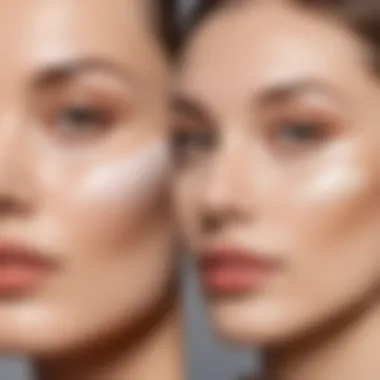 Comparison of CC Cream and BB Cream A side-by-side comparison of CC cream and BB cream textures.