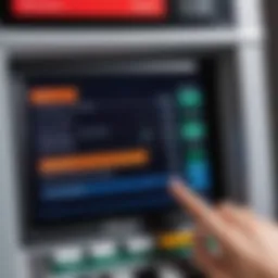 ATM screen displaying balance information