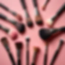A selection of blush brushes showcasing different shapes and sizes.