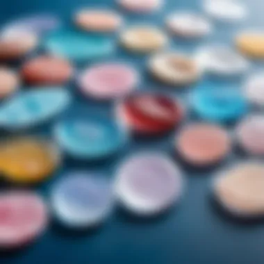 Diversity of Hydrogel Patches Close-up of various types of hydrogel patches