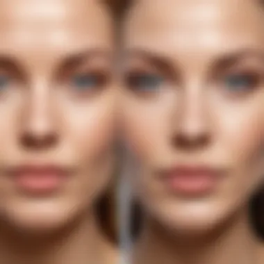 Before and After Cold Botox Treatment Before and after comparison of skin treated with cold botox