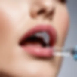 Close-up of a syringe filled with cold botox solution