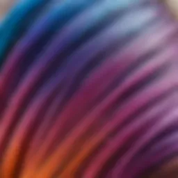 Close-up of hair strands showcasing cold coloring technique