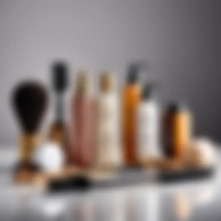 An elegant hair care routine setup with stylish tools
