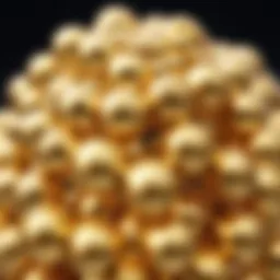 Visual representation of colloidal gold's molecular structure