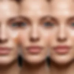 Illustration showcasing the different zones of combination skin.