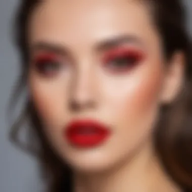 Stunning Makeup Look with Red Lipstick Complete makeup look featuring red lipstick with cool undertones