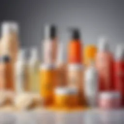 An array of various peeling products displayed elegantly.