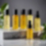Luxurious cleansing oils displayed with natural ingredients