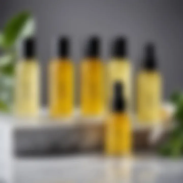 Luxurious cleansing oils displayed with natural ingredients