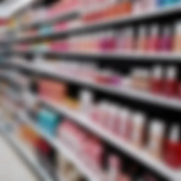 Discounted cosmetics products on display