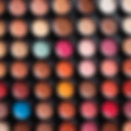 Diverse shades of cosmetics displayed elegantly