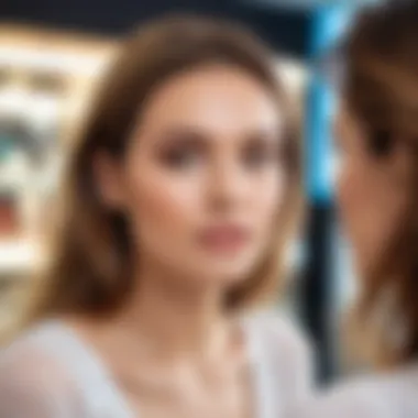 Exploring Cosmetic Discounts Online Woman exploring cosmetic discounts on a digital platform