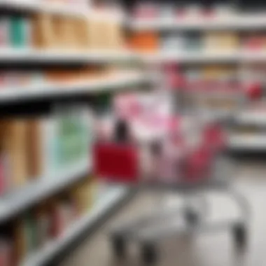 Shopping Cart Full of Cosmetics Shopping cart filled with cosmetic products on sale