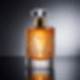 An elegant bottle of perfume showcasing its intricate design