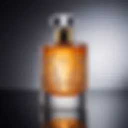 An elegant bottle of perfume showcasing its intricate design