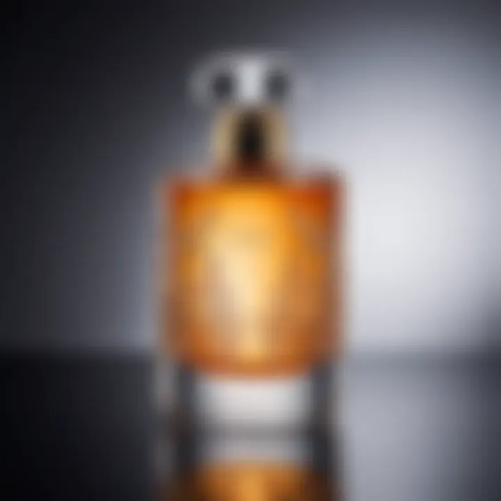 An elegant bottle of perfume showcasing its intricate design