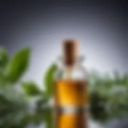 Close-up view of diffuser liquid ingredients showcasing natural elements