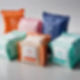 An array of disposable facial cleansing wipes in various packaging designs