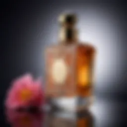 Artistic representation of perfume bottle with intricate design