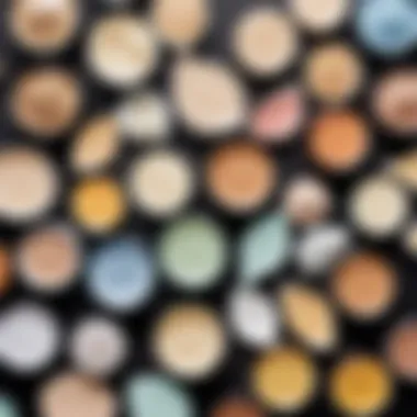 A close-up of various skincare masks displayed elegantly