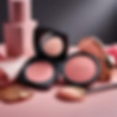 Blush Products with Glamourous Accessories Aesthetic arrangement of blush products with accessories