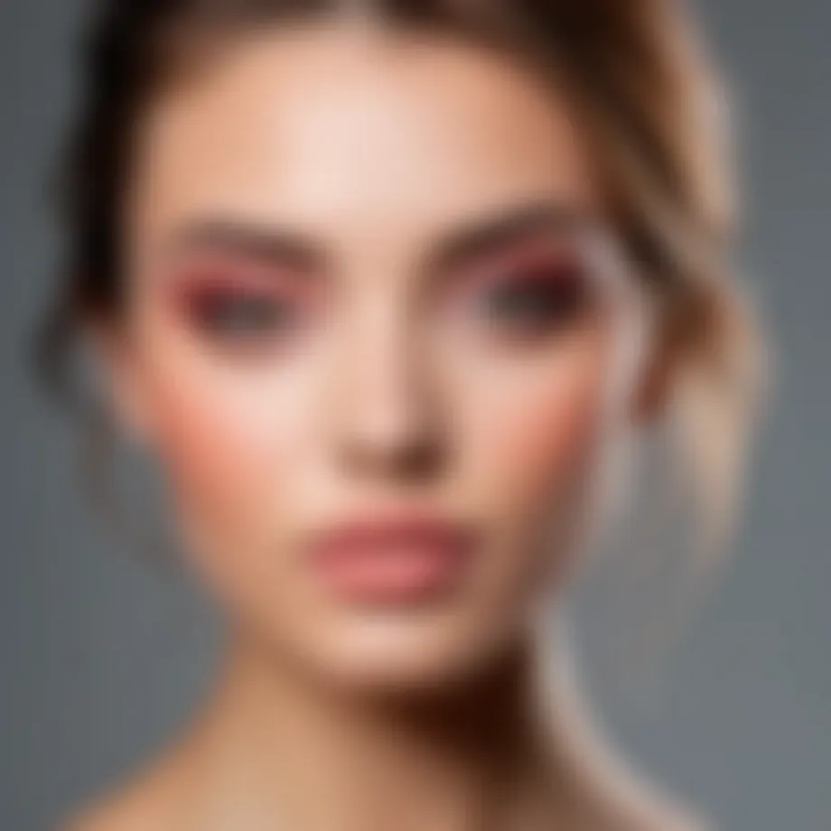 Elegant dry blush palette showcasing various shades